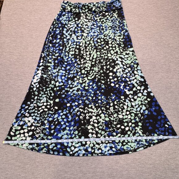 NY Collection Womens Multicolor Abstract A Line Maxi Skirt Pull On Size Medium - Picture 13 of 14